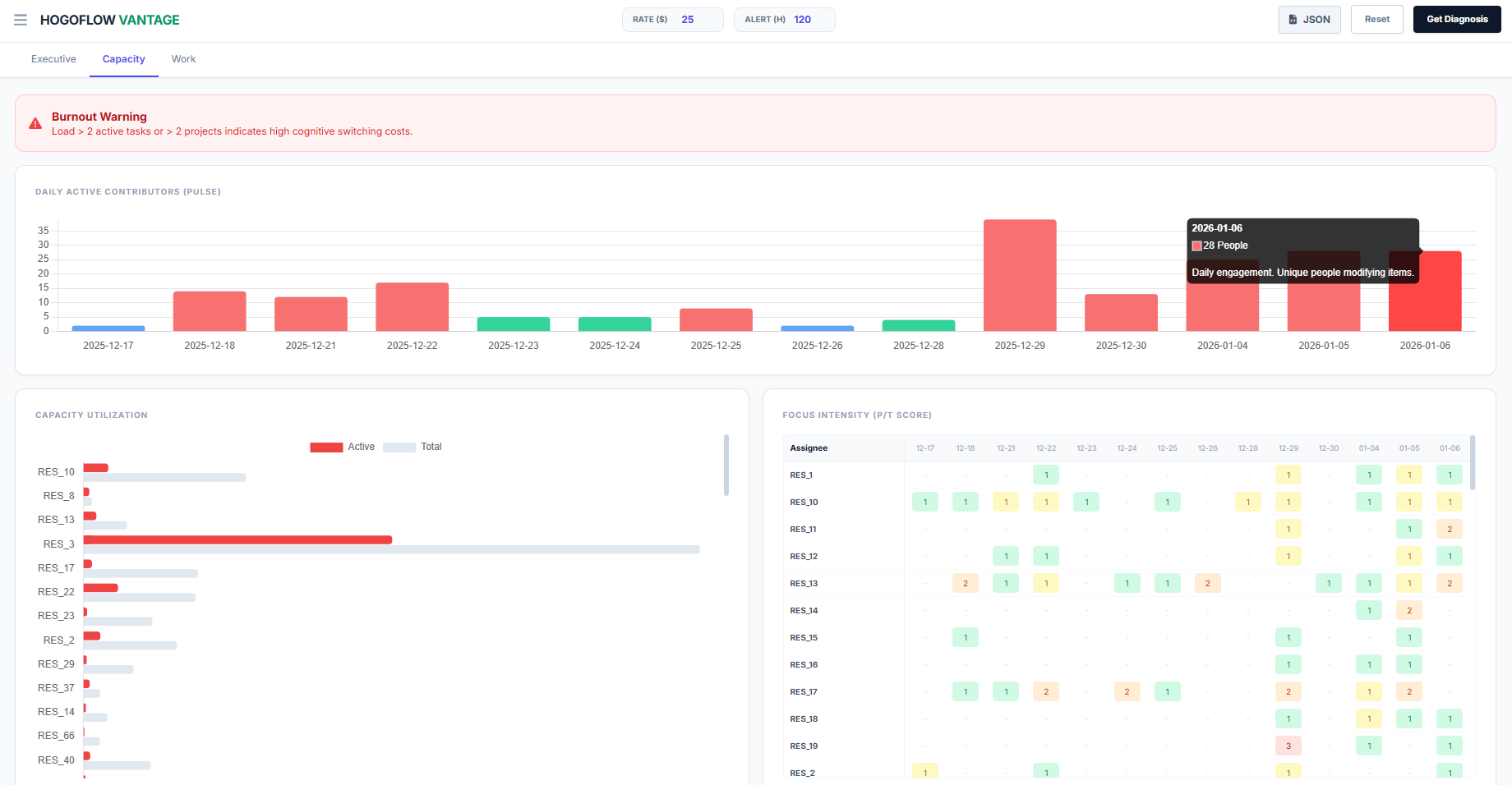 HogoFlow Vantage Capacity Analysis