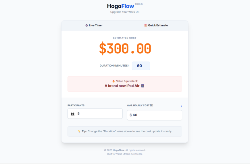 HogoFlow Meeting Cost Calculator